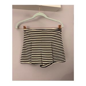 Free People High Rise Stripped Ponte Shorts